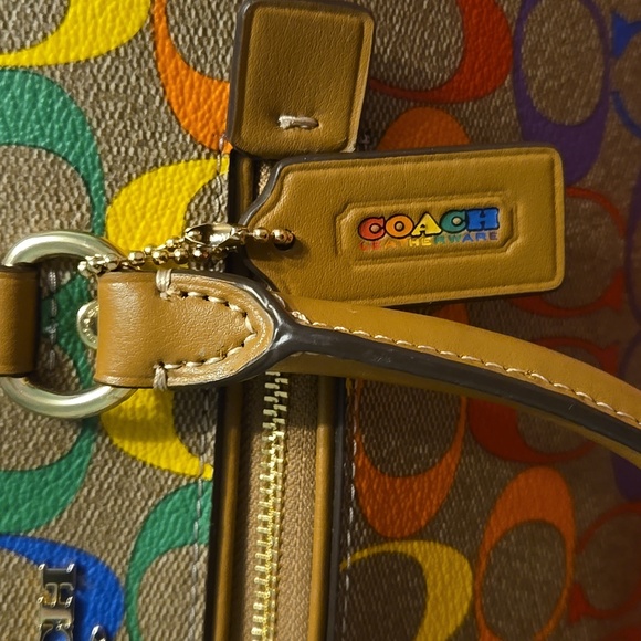 Coach Rowan Rainbow Signature Satchel with removable Crossbody Strap - Picture 15 of 16